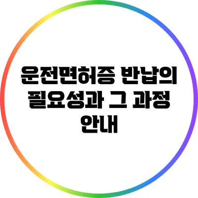 운전면허증 반납의 필요성과 그 과정 안내