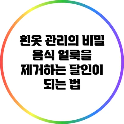 흰옷 관리의 비밀: 음식 얼룩을 제거하는 달인이 되는 법