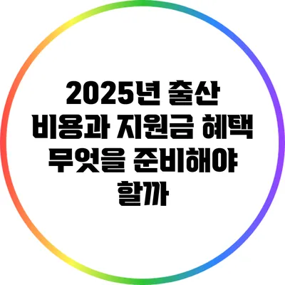 2025년 출산 비용과 지원금 혜택: 무엇을 준비해야 할까?