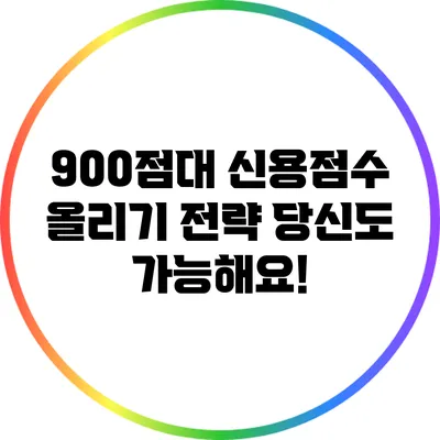 900점대 신용점수 올리기 전략: 당신도 가능해요!