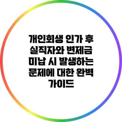 개인회생 인가 후 실직자와 변제금 미납 시 발생하는 문제에 대한 완벽 가이드