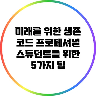 미래를 위한 생존 코드: 프로페셔널 스튜던트를 위한 5가지 팁