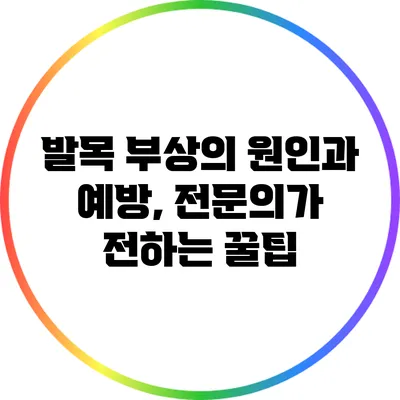 발목 부상의 원인과 예방, 전문의가 전하는 꿀팁