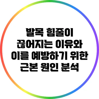 발목 힘줄이 끊어지는 이유와 이를 예방하기 위한 근본 원인 분석