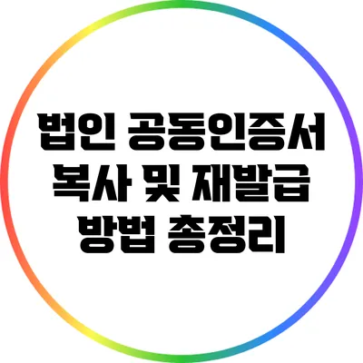 법인 공동인증서 복사 및 재발급 방법 총정리