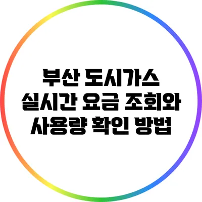 부산 도시가스 실시간 요금 조회와 사용량 확인 방법