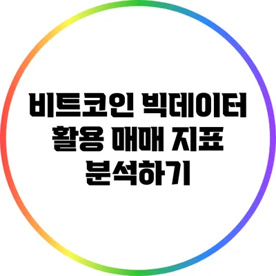비트코인 빅데이터 활용: 매매 지표 분석하기