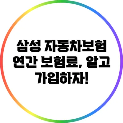 삼성 자동차보험 연간 보험료, 알고 가입하자!