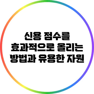 신용 점수를 효과적으로 올리는 방법과 유용한 자원