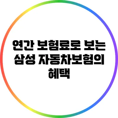연간 보험료로 보는 삼성 자동차보험의 혜택