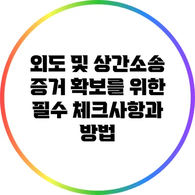 외도 및 상간소송 증거 확보를 위한 필수 체크사항과 방법