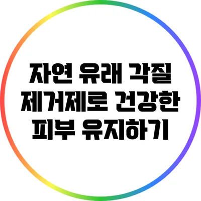 자연 유래 각질 제거제로 건강한 피부 유지하기
