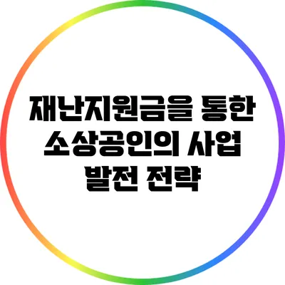 재난지원금을 통한 소상공인의 사업 발전 전략