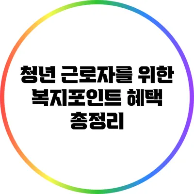 청년 근로자를 위한 복지포인트 혜택 총정리