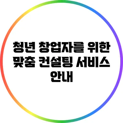 청년 창업자를 위한 맞춤 컨설팅 서비스 안내