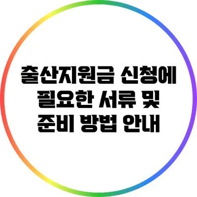 출산지원금 신청에 필요한 서류 및 준비 방법 안내