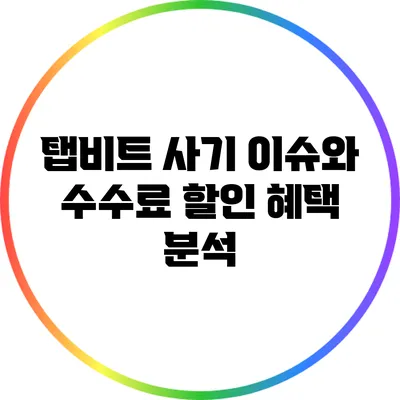 탭비트 사기 이슈와 수수료 할인 혜택 분석