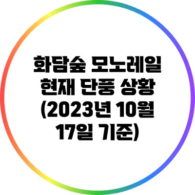 화담숲 모노레일 현재 단풍 상황 (2023년 10월 17일 기준)