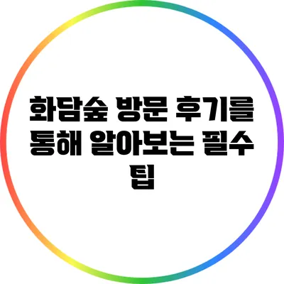 화담숲 방문 후기를 통해 알아보는 필수 팁