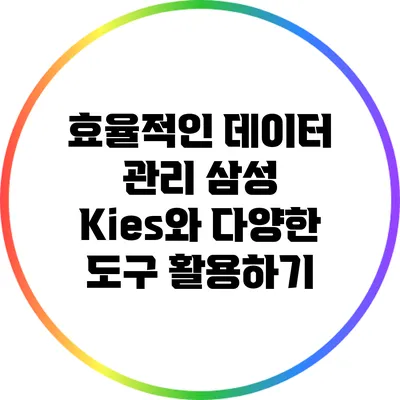 효율적인 데이터 관리: 삼성 Kies와 다양한 도구 활용하기