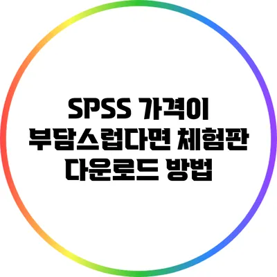 SPSS 가격이 부담스럽다면? 체험판 다운로드 방법