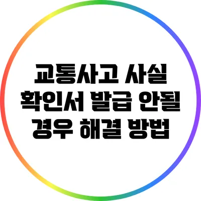 교통사고 사실 확인서 발급 안될 경우 해결 방법