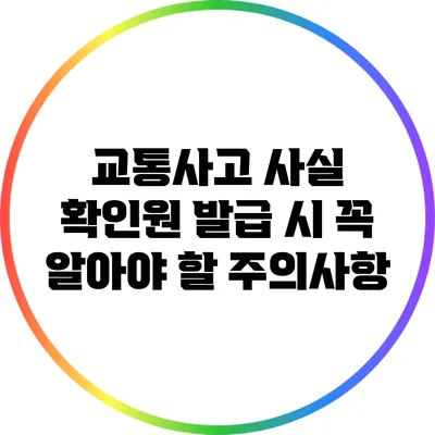 교통사고 사실 확인원 발급 시 꼭 알아야 할 주의사항