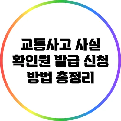 교통사고 사실 확인원 발급 신청 방법 총정리