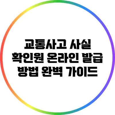 교통사고 사실 확인원 온라인 발급 방법 완벽 가이드