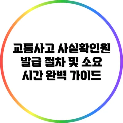 교통사고 사실확인원 발급 절차 및 소요 시간 완벽 가이드