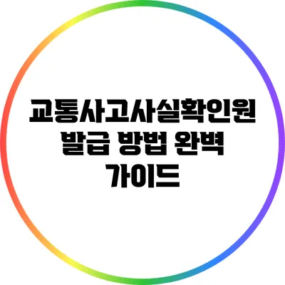교통사고사실확인원 발급 방법 완벽 가이드