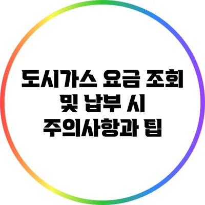 도시가스 요금 조회 및 납부 시 주의사항과 팁