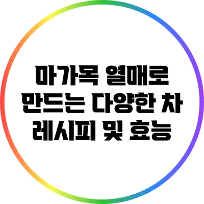 마가목 열매로 만드는 다양한 차 레시피 및 효능