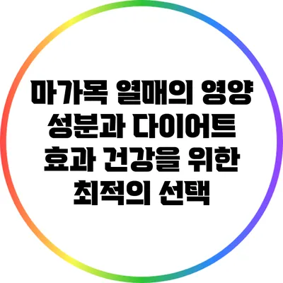 마가목 열매의 영양 성분과 다이어트 효과: 건강을 위한 최적의 선택