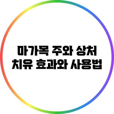 마가목 주와 상처 치유: 효과와 사용법
