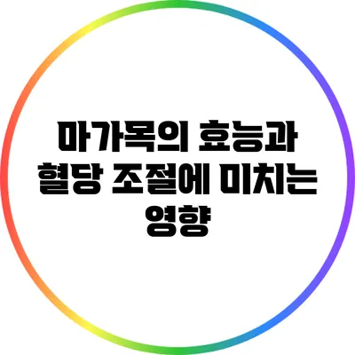 마가목의 효능과 혈당 조절에 미치는 영향