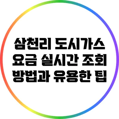 삼천리 도시가스 요금 실시간 조회 방법과 유용한 팁
