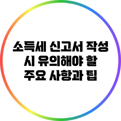 소득세 신고서 작성 시 유의해야 할 주요 사항과 팁