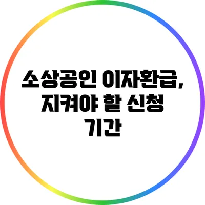 소상공인 이자환급, 지켜야 할 신청 기간