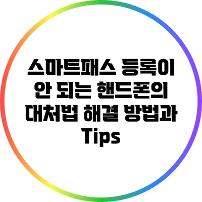 스마트패스 등록이 안 되는 핸드폰의 대처법: 해결 방법과 Tips