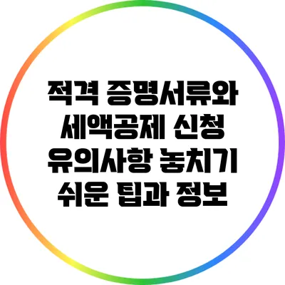 적격 증명서류와 세액공제 신청 유의사항: 놓치기 쉬운 팁과 정보