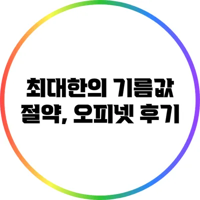 최대한의 기름값 절약, 오피넷 후기