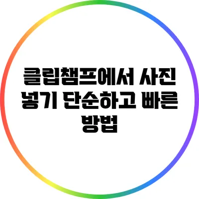 클립챔프에서 사진 넣기 단순하고 빠른 방법