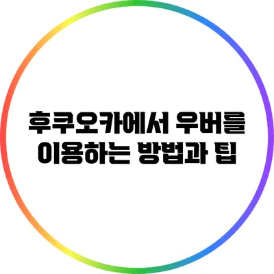 후쿠오카에서 우버를 이용하는 방법과 팁
