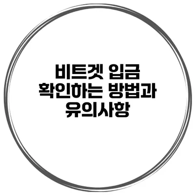비트겟 입금 확인하는 방법과 유의사항