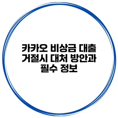 카카오 비상금 대출 거절시 대처 방안과 필수 정보