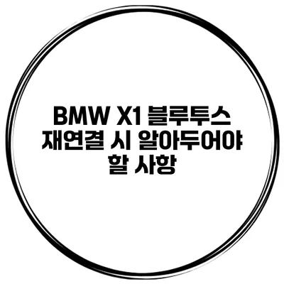 BMW X1 블루투스 재연결 시 알아두어야 할 사항