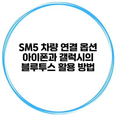 SM5 차량 연결 옵션 아이폰과 갤럭시의 블루투스 활용 방법