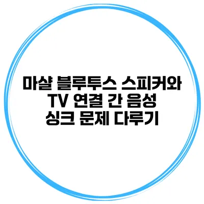 마샬 블루투스 스피커와 TV 연결 간 음성 싱크 문제 다루기