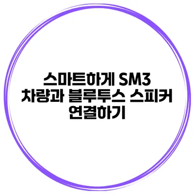 스마트하게 SM3 차량과 블루투스 스피커 연결하기